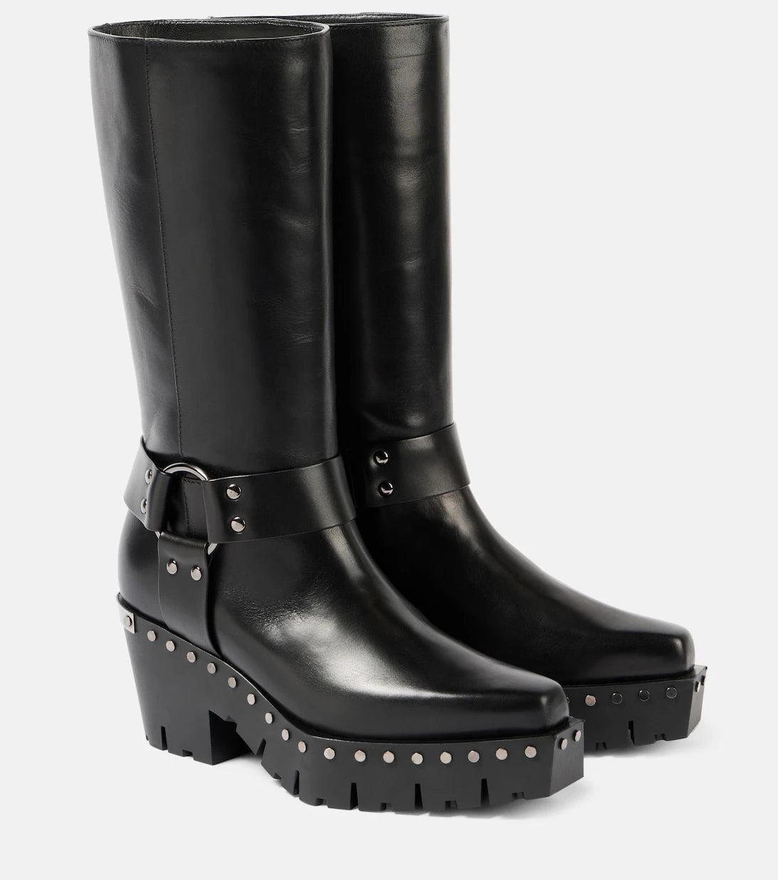 Jimmy Choo - Quinn 75 studded leather biker boots