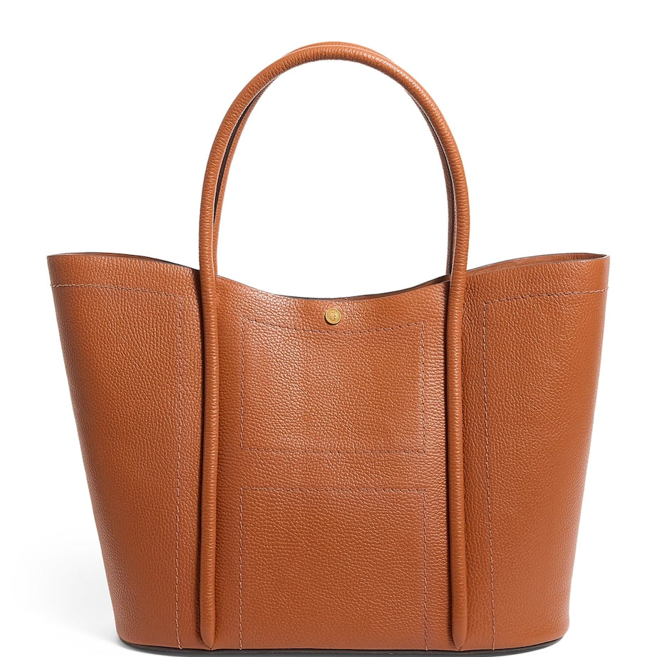 Tan Leather Rope Tote Bag