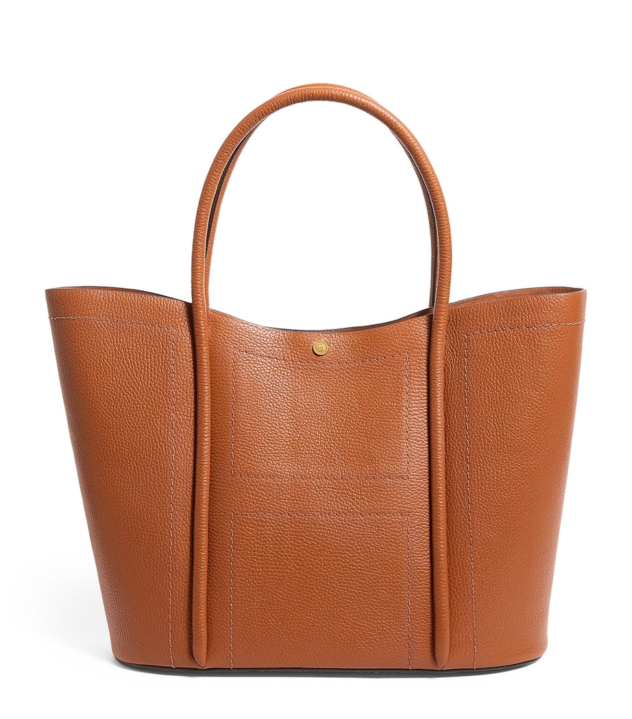 Tan Leather Rope Tote Bag