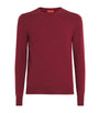 Isaia Red Cashmere Crew-Neck Sweater
