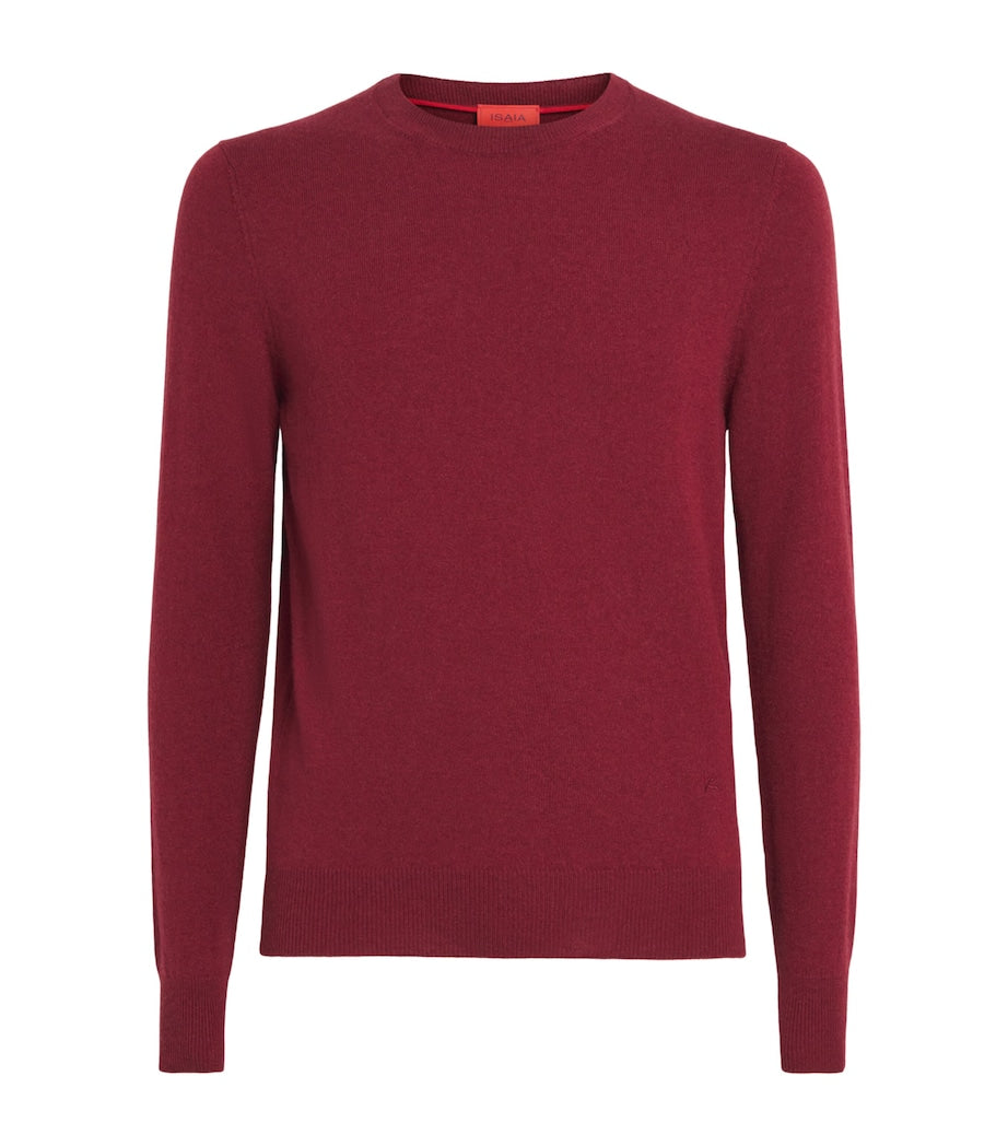 Isaia Red Cashmere Crew-Neck Sweater