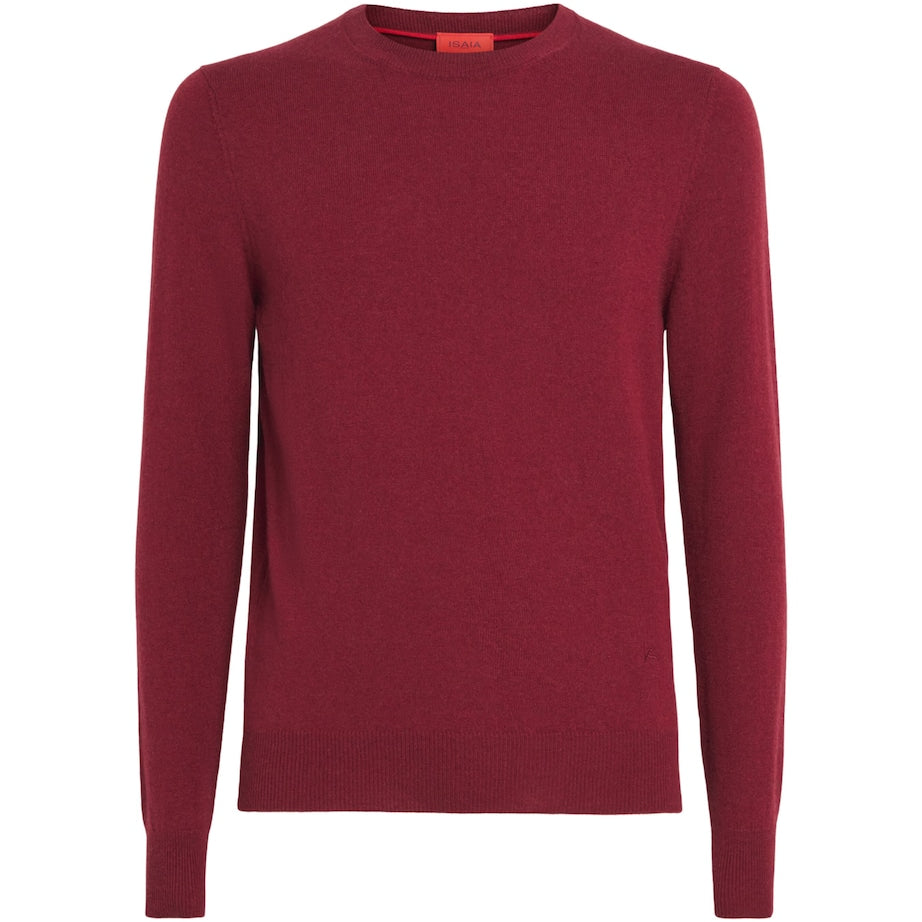 Isaia Red Cashmere Crew-Neck Sweater