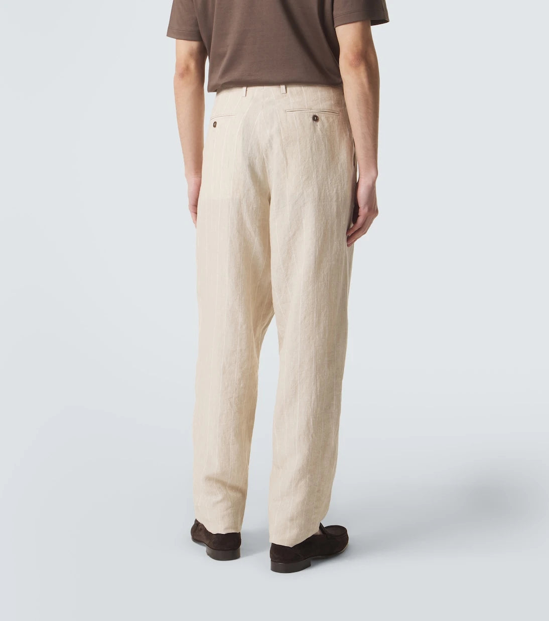 Giorgio Armani - Pinstripe linen wide-leg pants