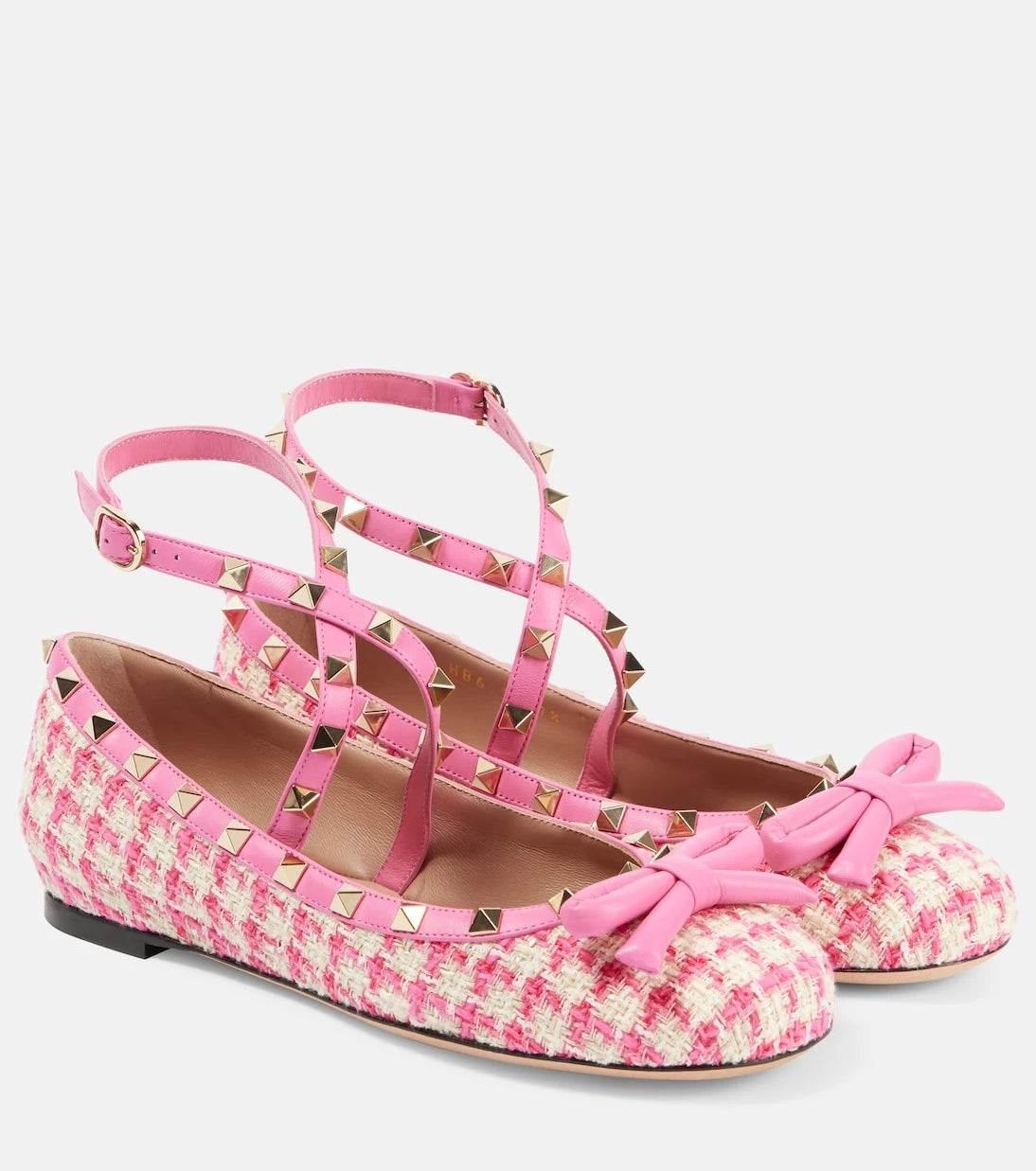 Valentino Garavani - Rockstud tweed ballet flats