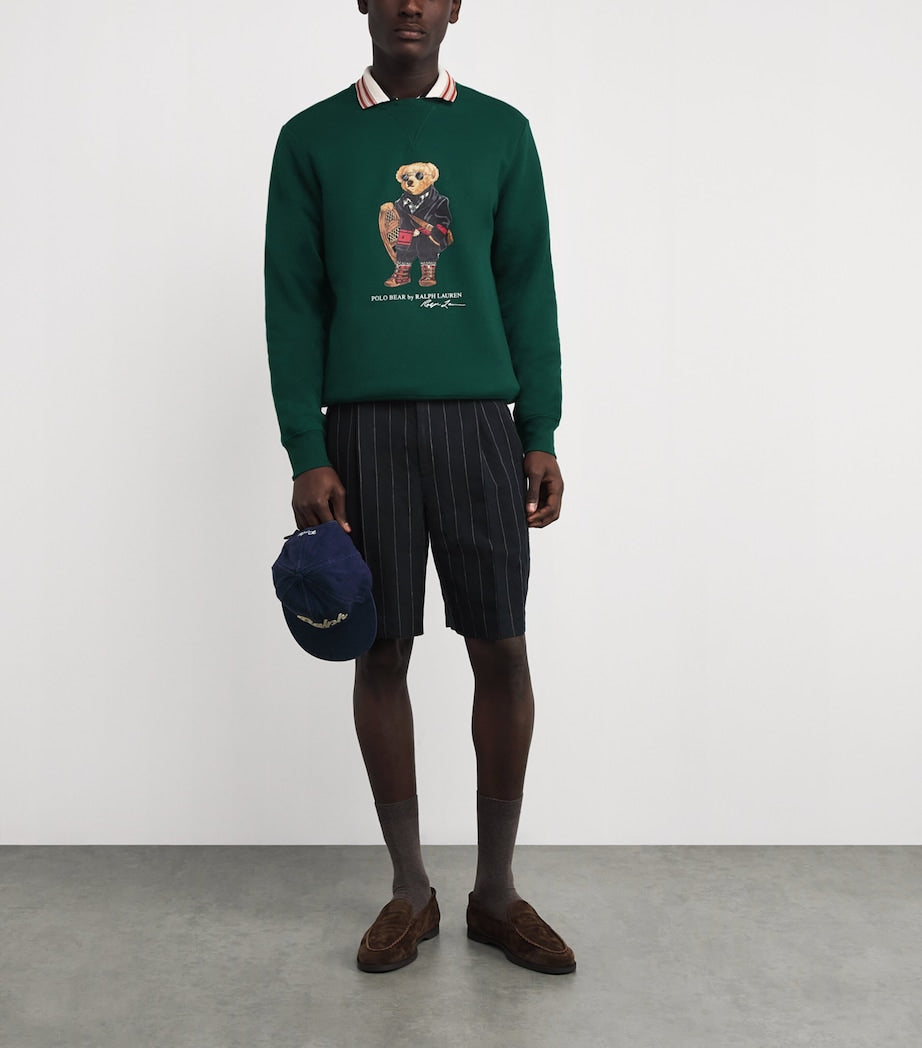 Green Cotton Holiday Bear Sweatshirt