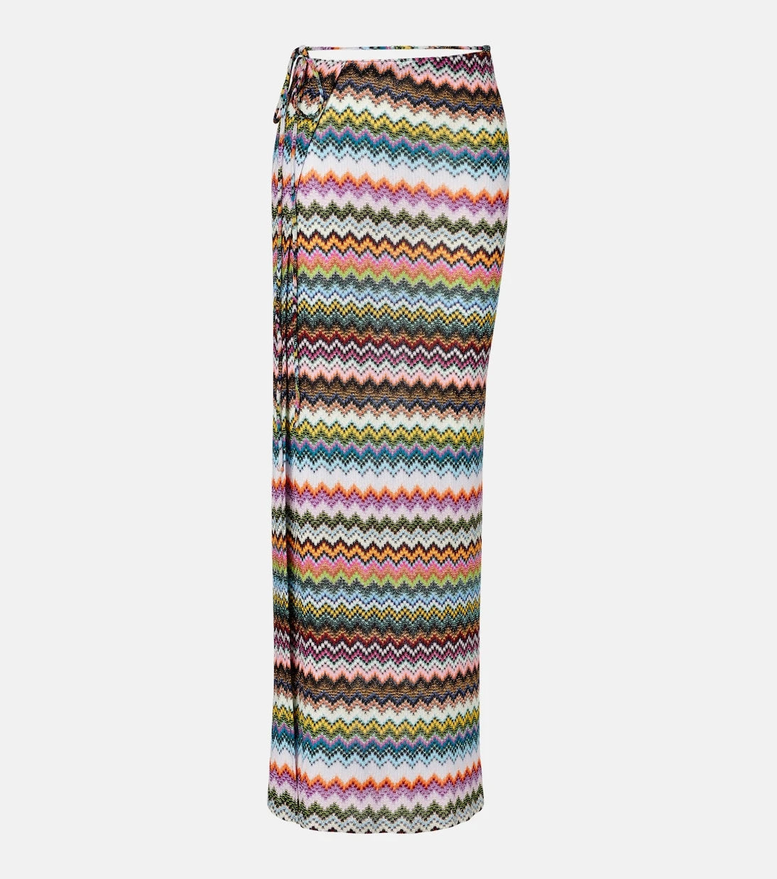 Missoni - تنورة بنمط متعرج لامعة ملفوفة