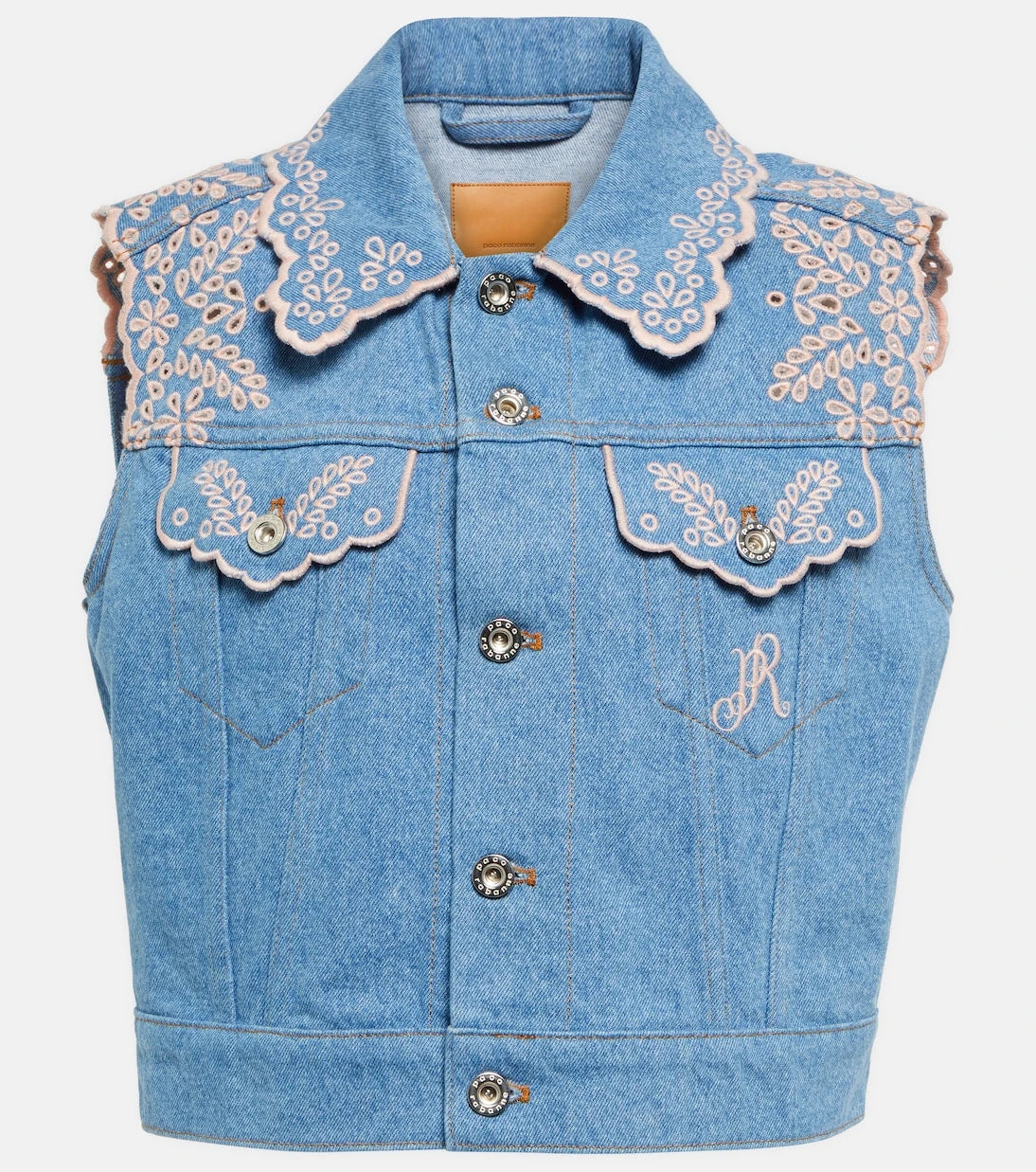 Rabanne - Embroidered denim vest