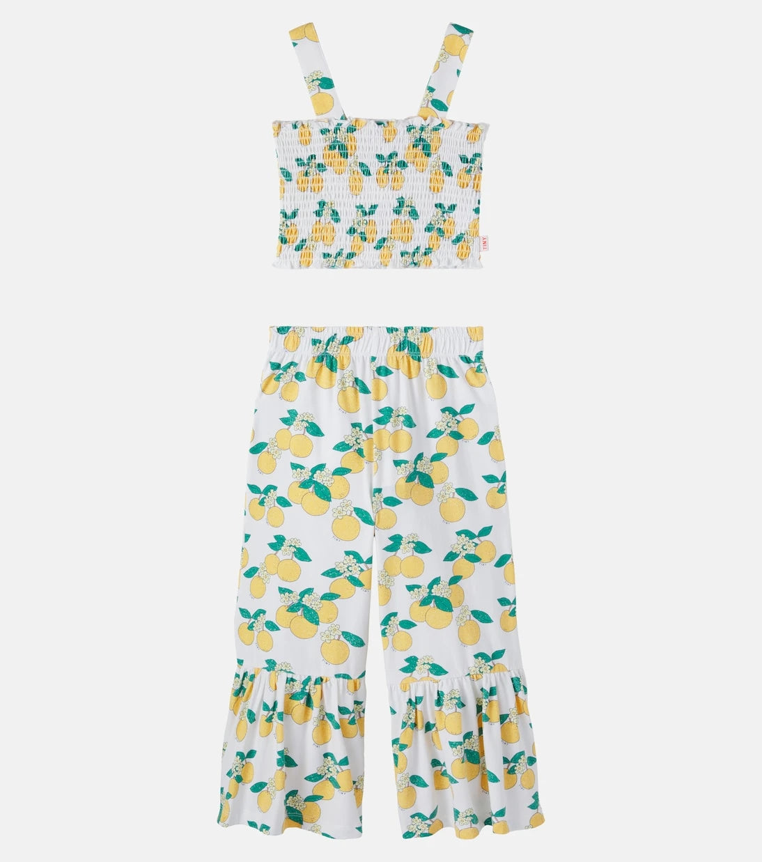 Tinycottons - Printed shirred cotton-blend top and pants set