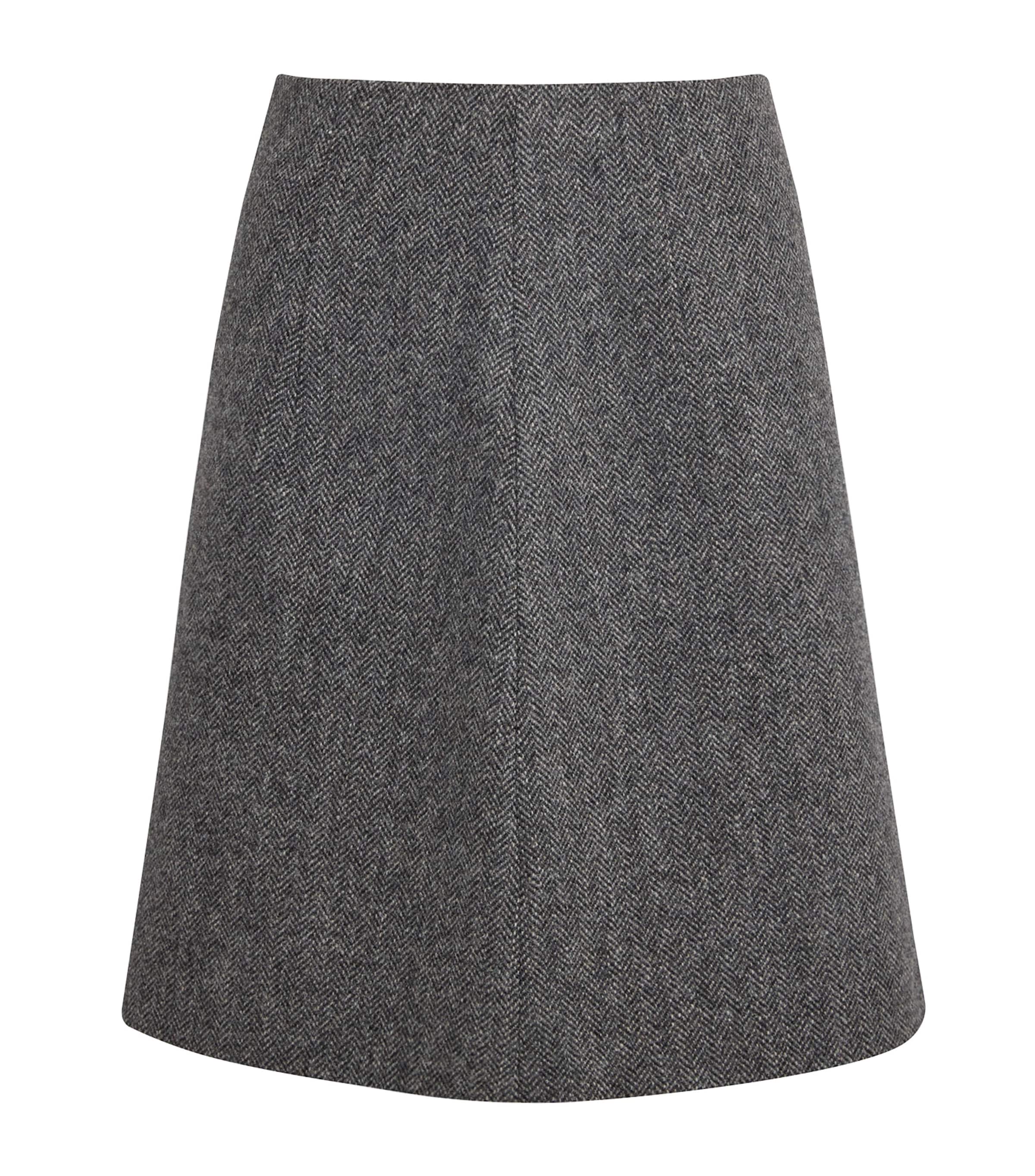 Weekend Max Mara Grey Wool A-Line Skirt