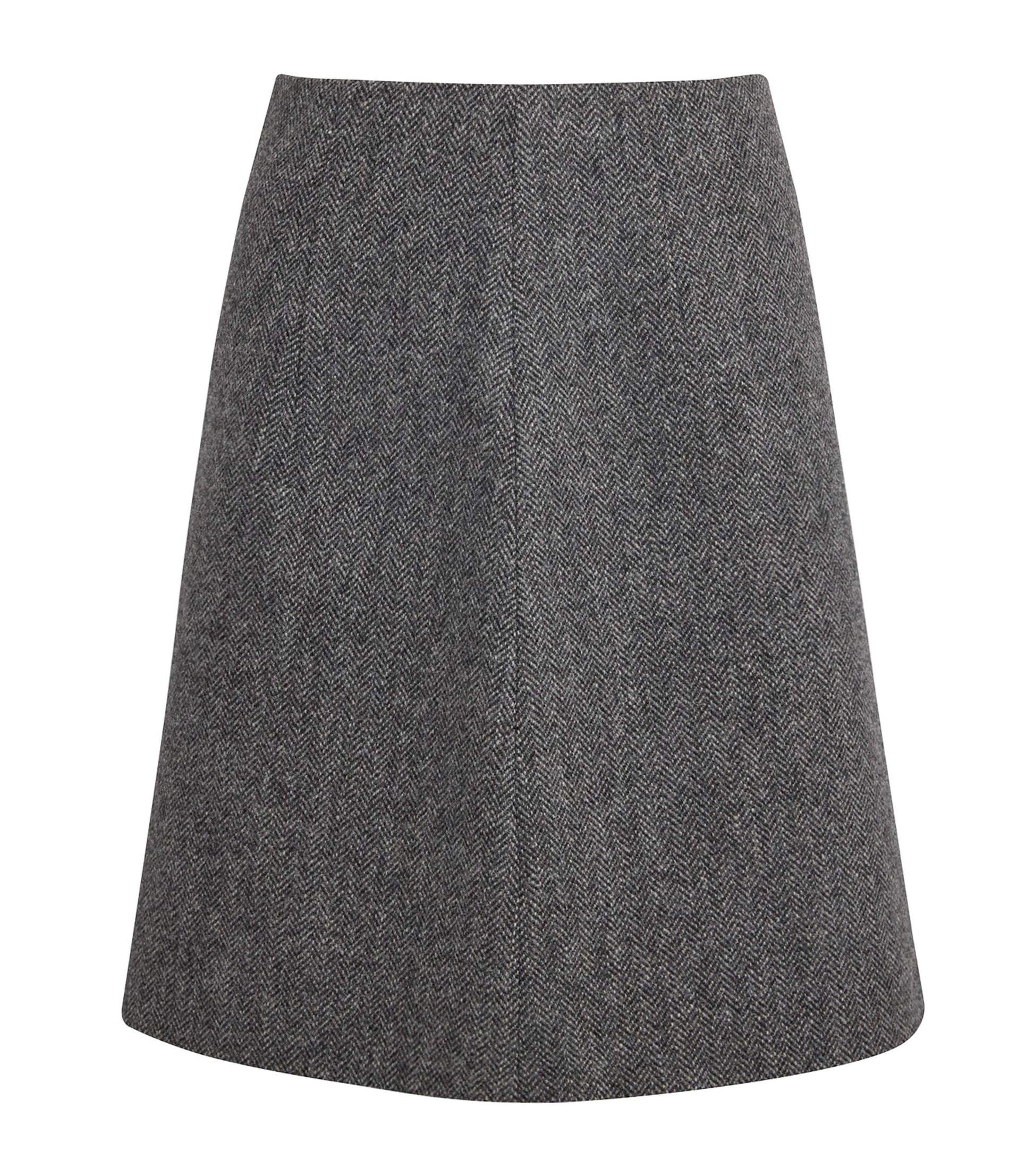 Weekend Max Mara Grey Wool A-Line Skirt