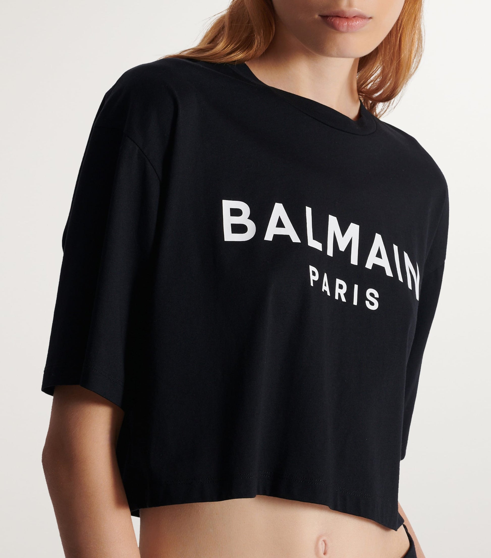 Black Cropped Logo T-Shirt