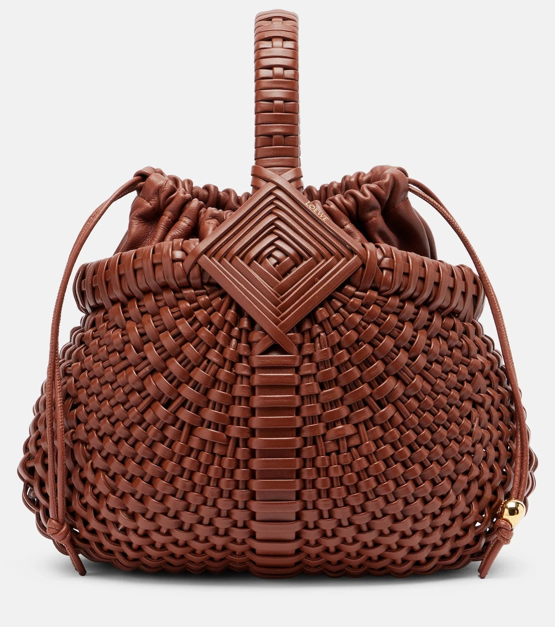Loewe - Diamond Round Mini leather basket bag