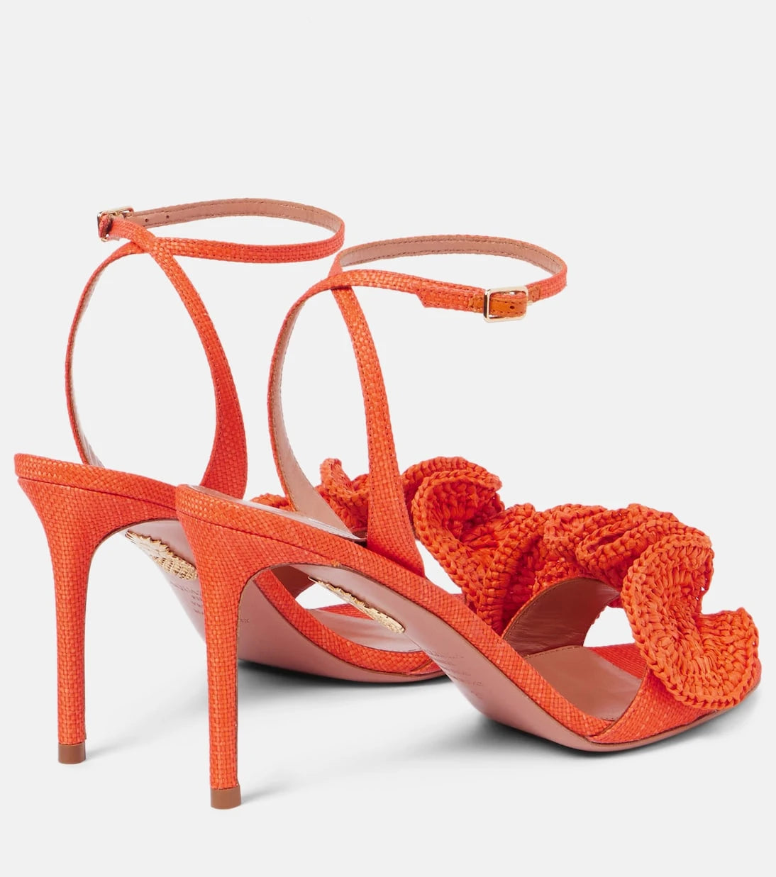 Aquazzura - Noches Tropicales 85 raffia sandals
