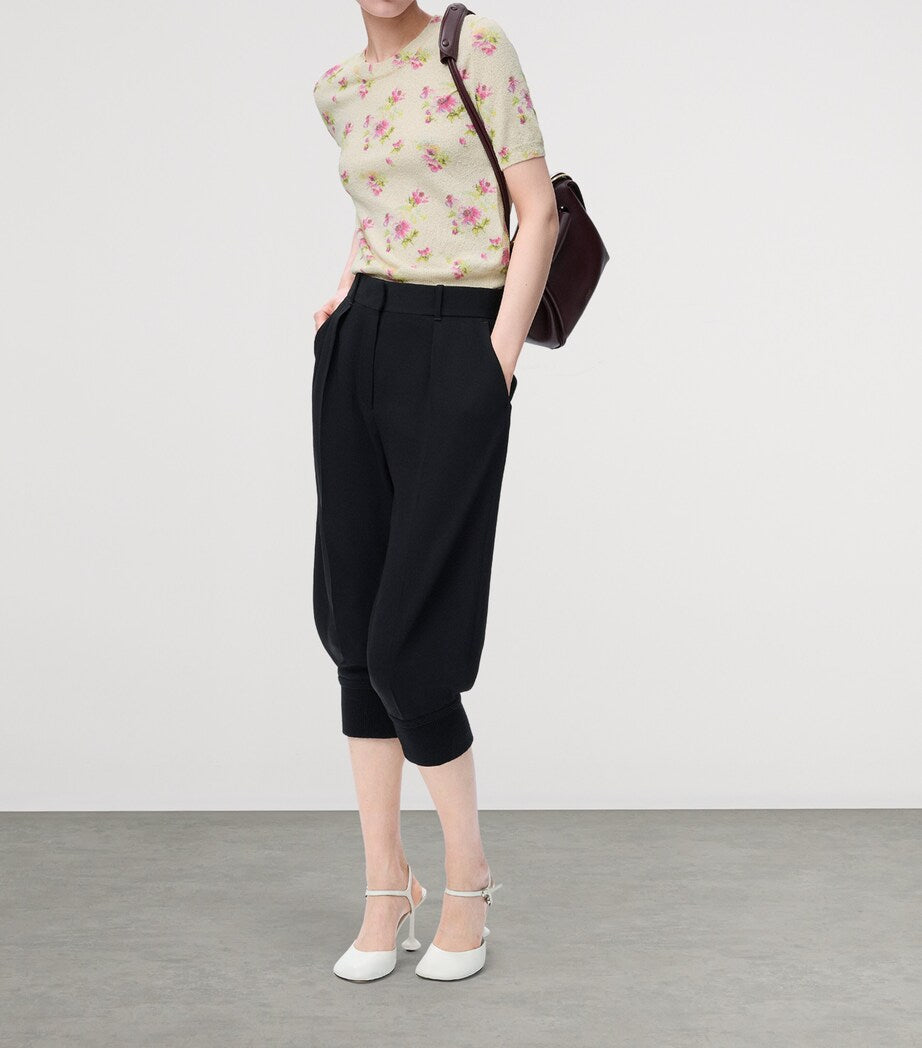 LOEWE White Cotton-Blend Floral Sweater