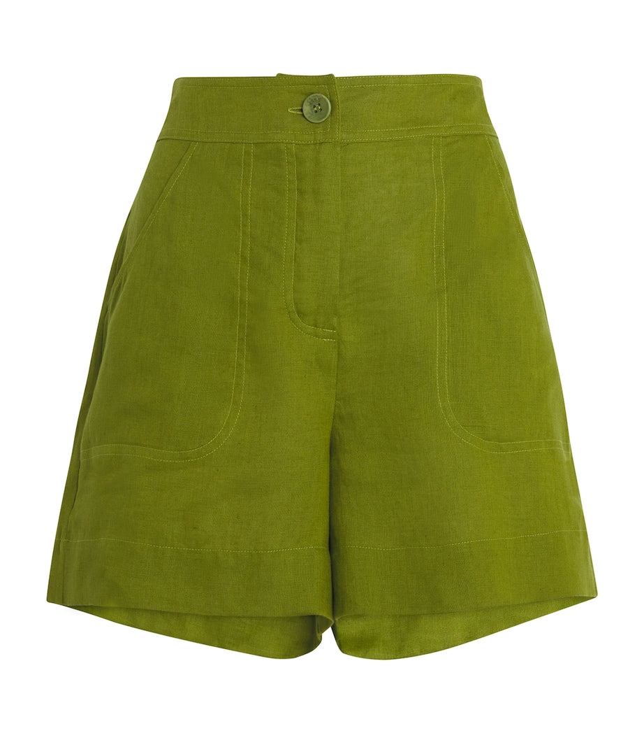 Eres Green Linen Shorts