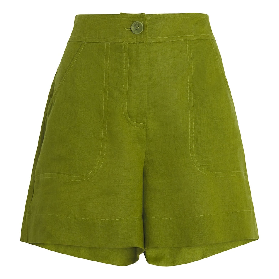 Eres Green Linen Shorts