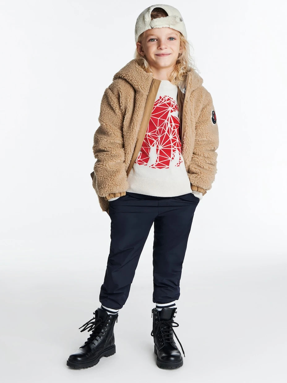 Moncler Enfant - جاكيت جيزم بغطاء رأس من الصوف والريش