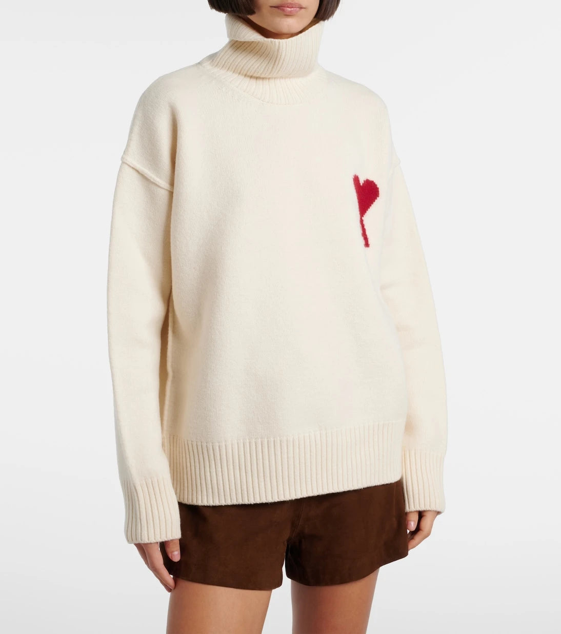 Ami Paris - Ami de Cœur virgin wool turtleneck sweater