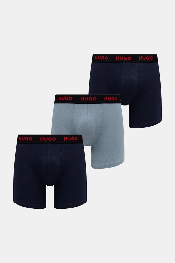 HUGO erkek pamuklu elastan boxer BOXERBR TRIPLET PACK 3'lü