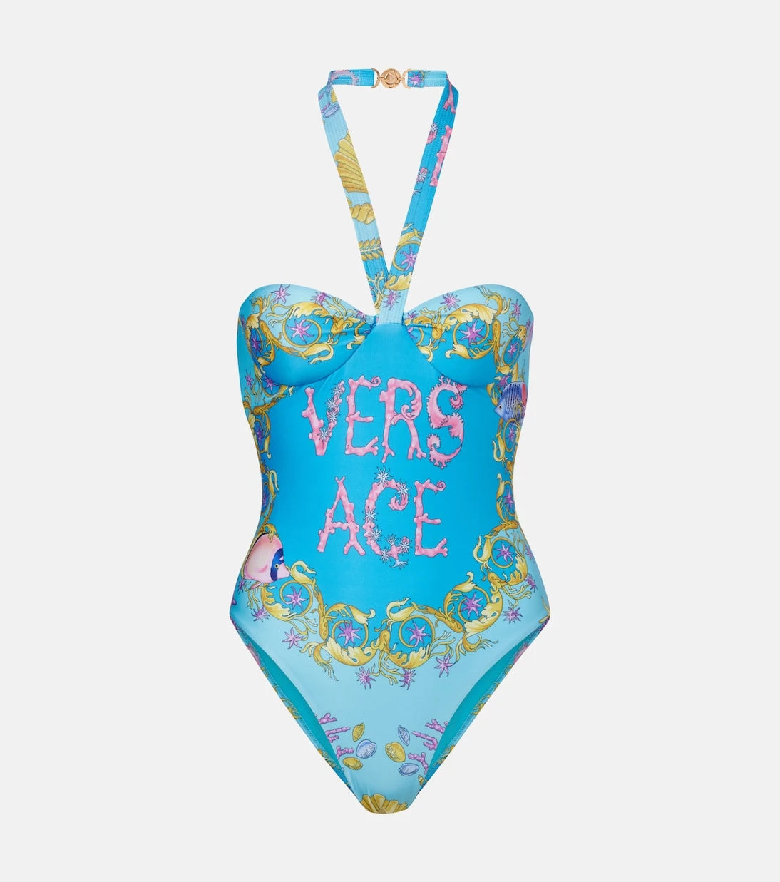 Versace - Printed halterneck swimsuit