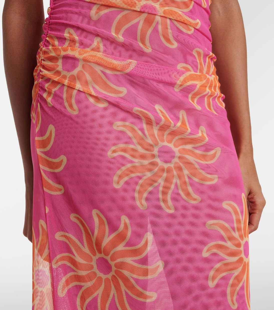 Cala de la Cruz - Daphne printed mesh midi dress