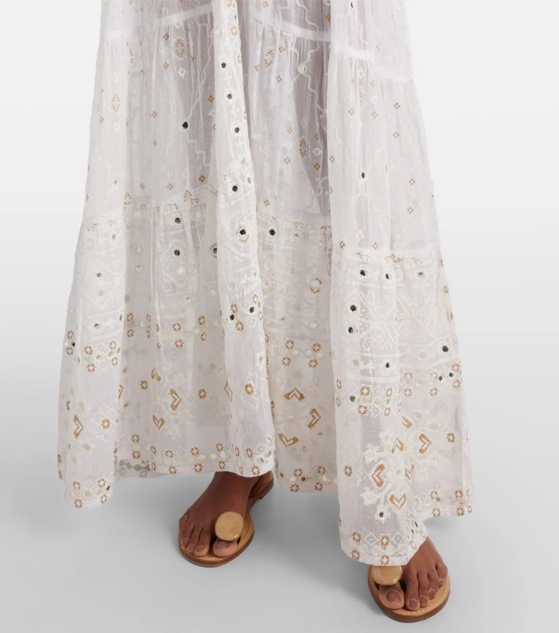 Juliet Dunn - Embroidered cotton maxi dress