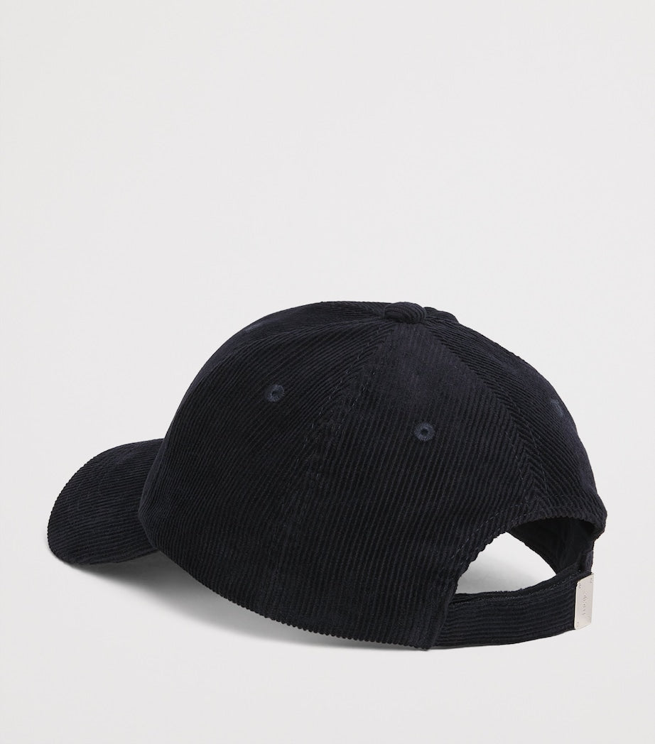 Blue Cotton-Blend Logo Cap