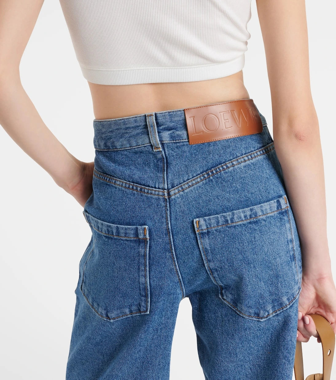 Loewe - Anagram high-rise wide-leg jeans