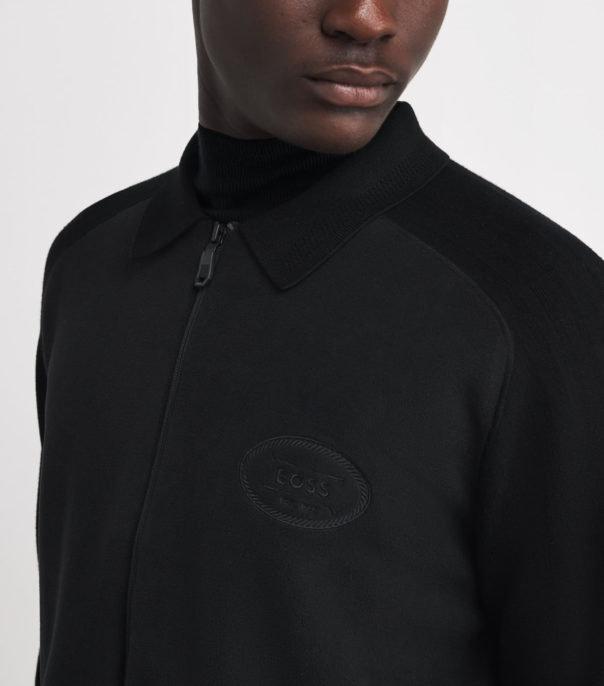 Black Fleece Logo Polo Jacket