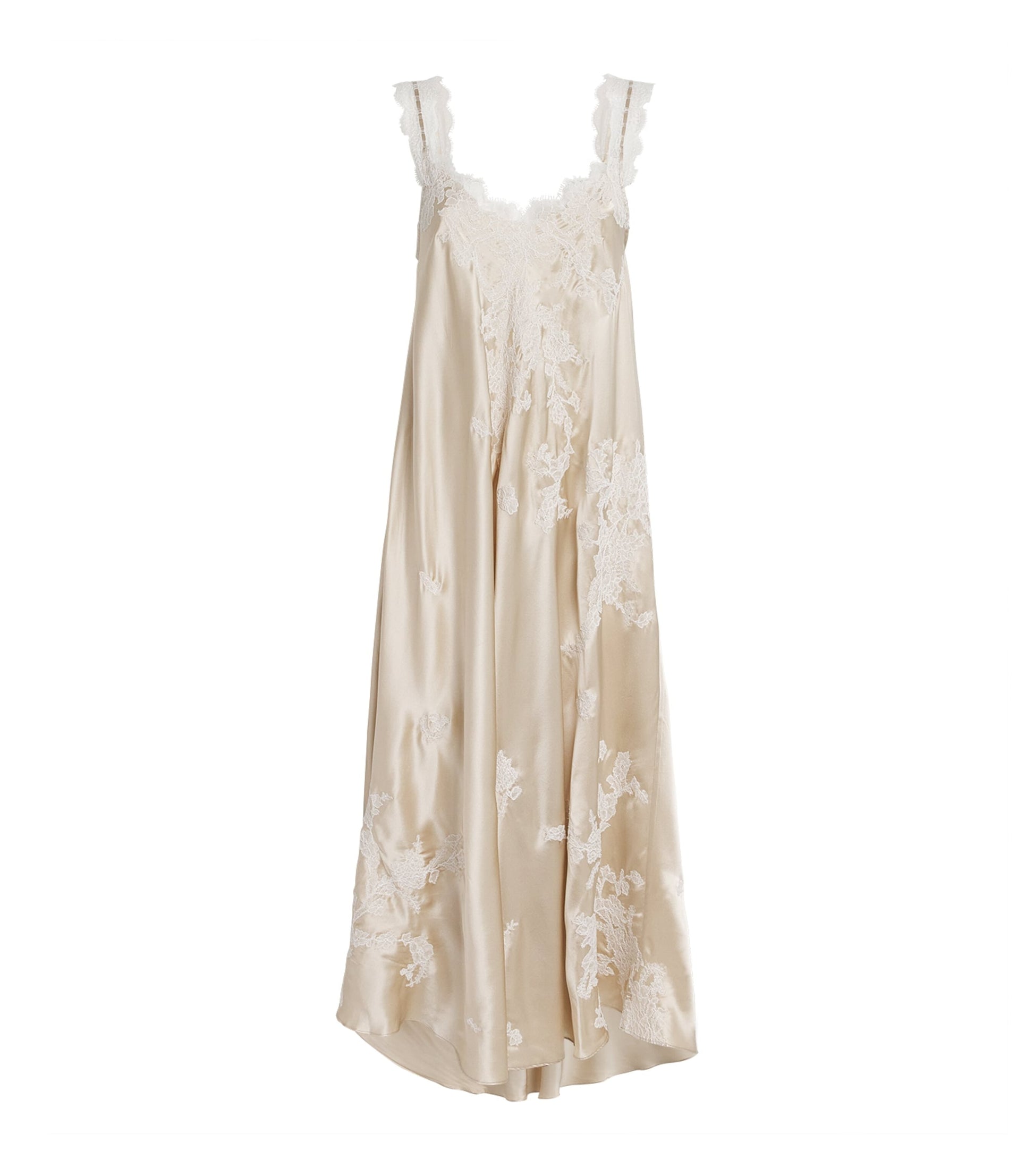 TORLOWEI Ivory Silk Lace Patsy Nightdress