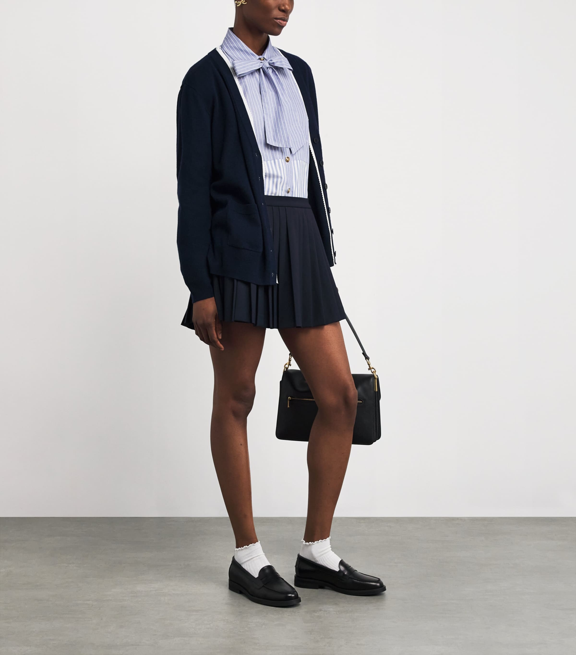 Blue Wool-Cashmere Cardigan