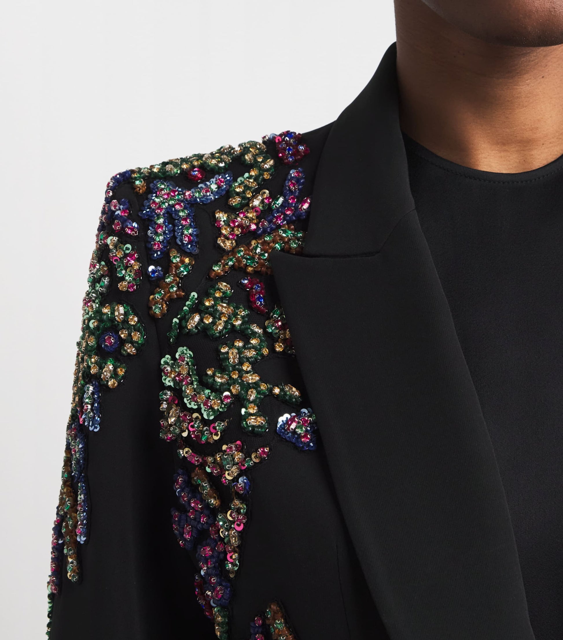 Zuhair Murad Black Cady Beaded Blazer