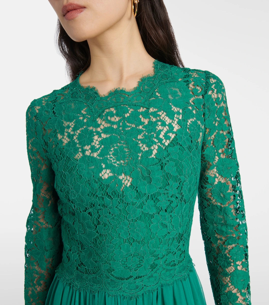 Dolce&Gabbana - Lace and silk-blend gown