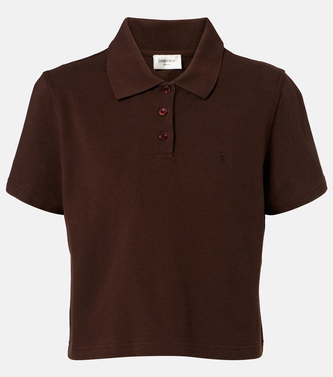 Saint Laurent - Cassandre cotton piqué polo shirt