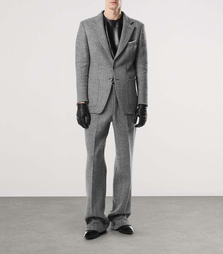 TOM FORD Black Herringbone Blazer