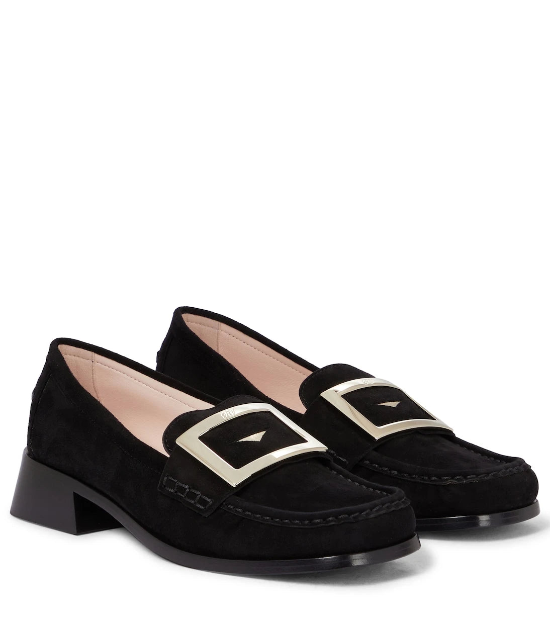 Roger Vivier - حذاء لوفرز Preppy Viv من جلد الشامواه