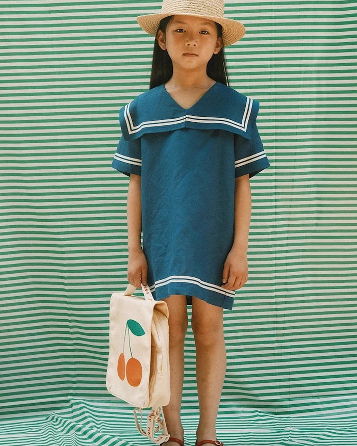 Linenli Çocuk Elbisesi Tinycottons STRIPES TINY DRESS