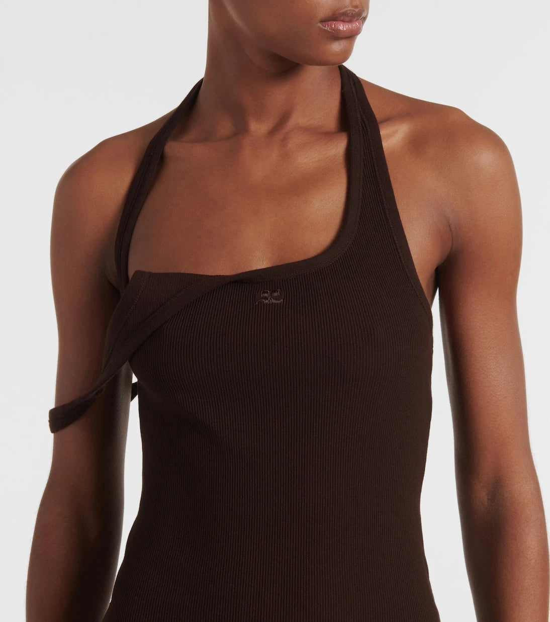 Courrèges - Undressed ribbed-knit midi dress