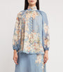 Zimmermann Blue Ramie Cascadian Billow Blouse