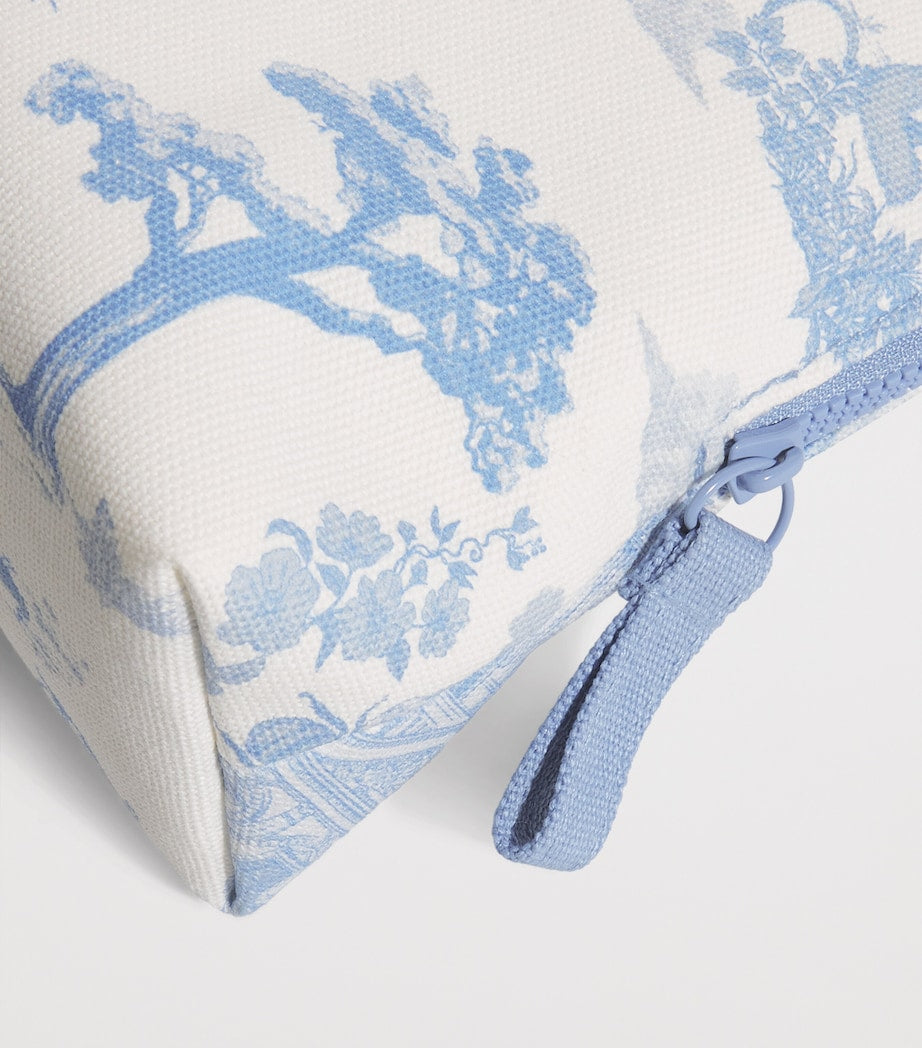 Toile Half Moon Cosmetic Bag