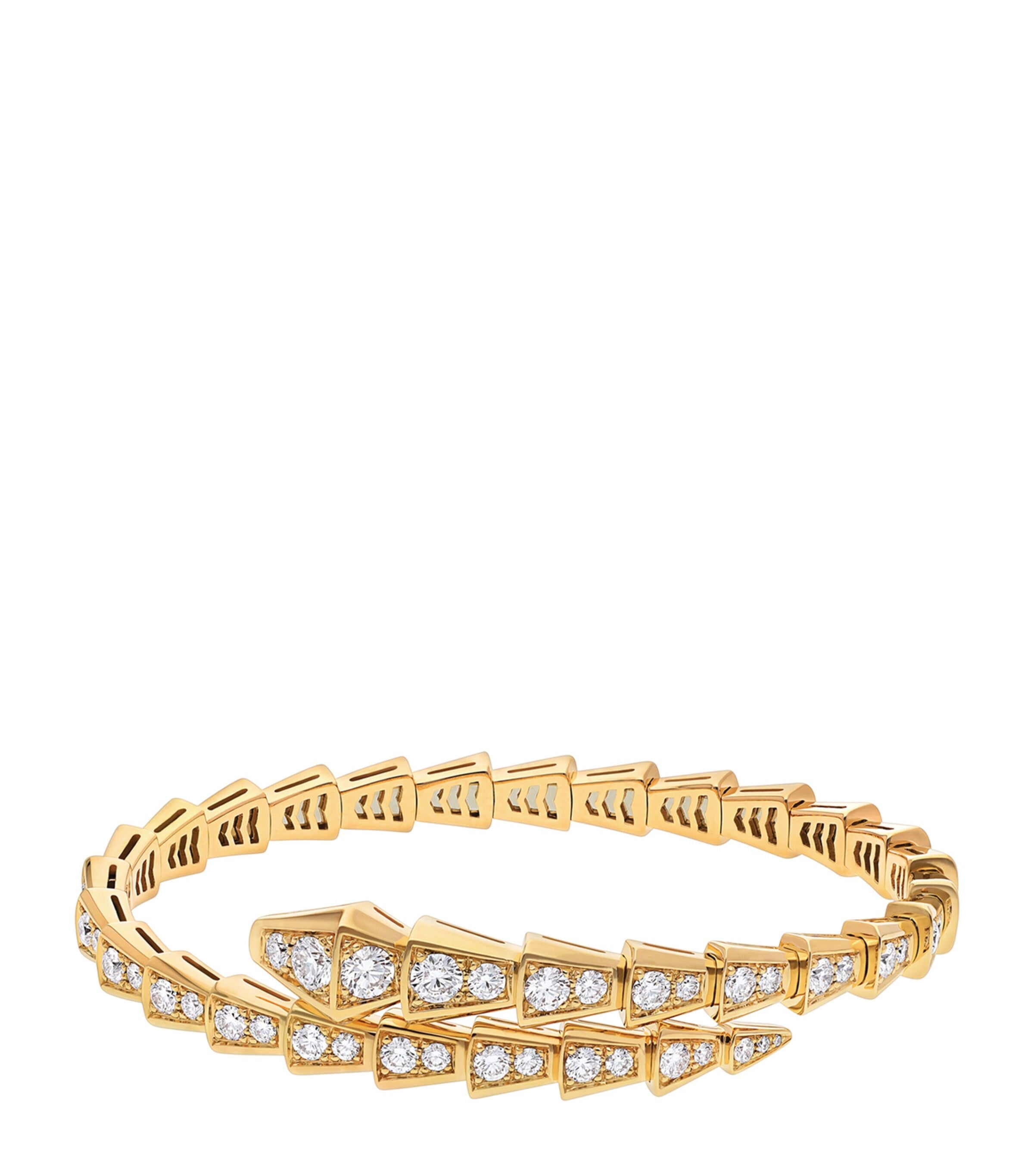 Yellow Gold and Diamond Serpenti Viper Bracelet