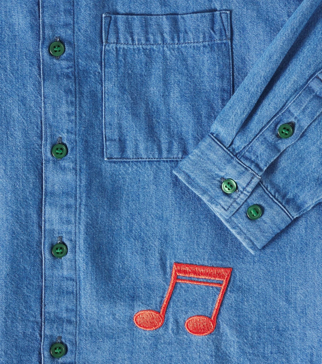 Mini Rodini - Note embroidered denim shirt