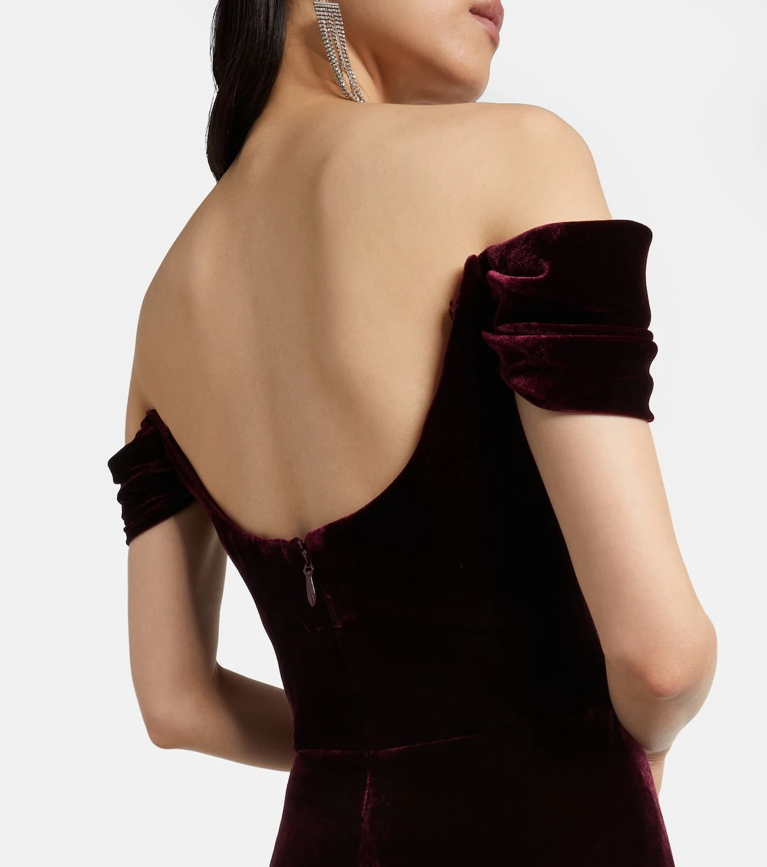 Costarellos - Embellished off-shoulder velvet gown