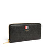 Thom Browne Black Leather Continental Zip Wallet