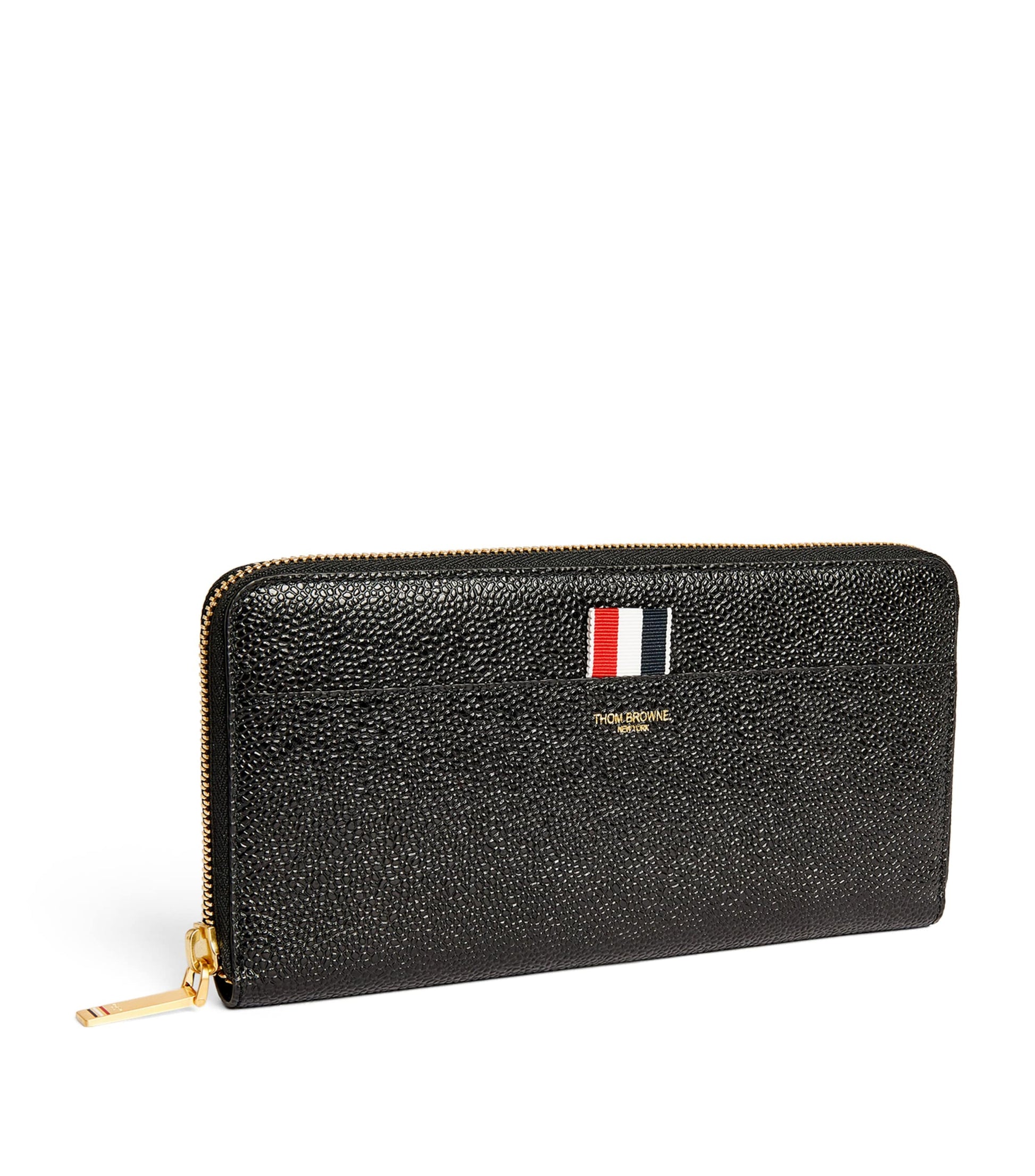 Thom Browne Black Leather Continental Zip Wallet