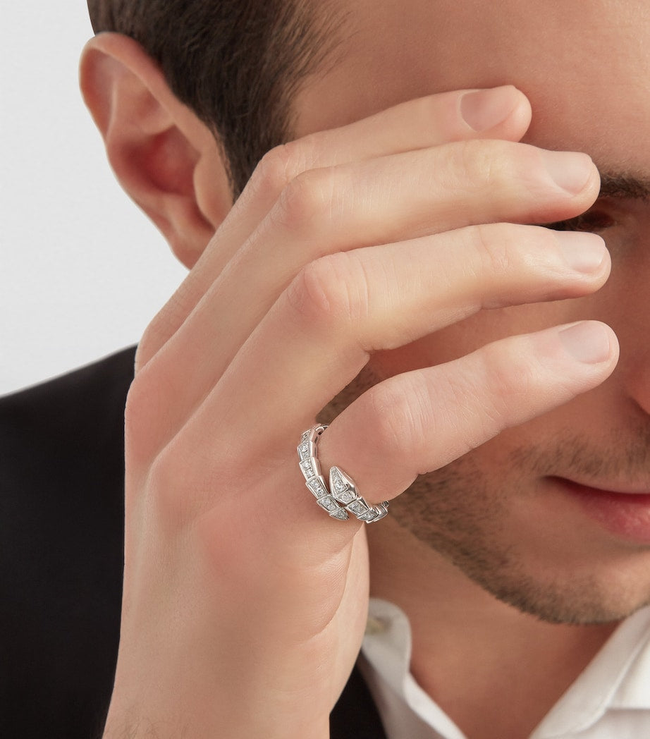 White Gold and Diamond Serpenti Viper Ring