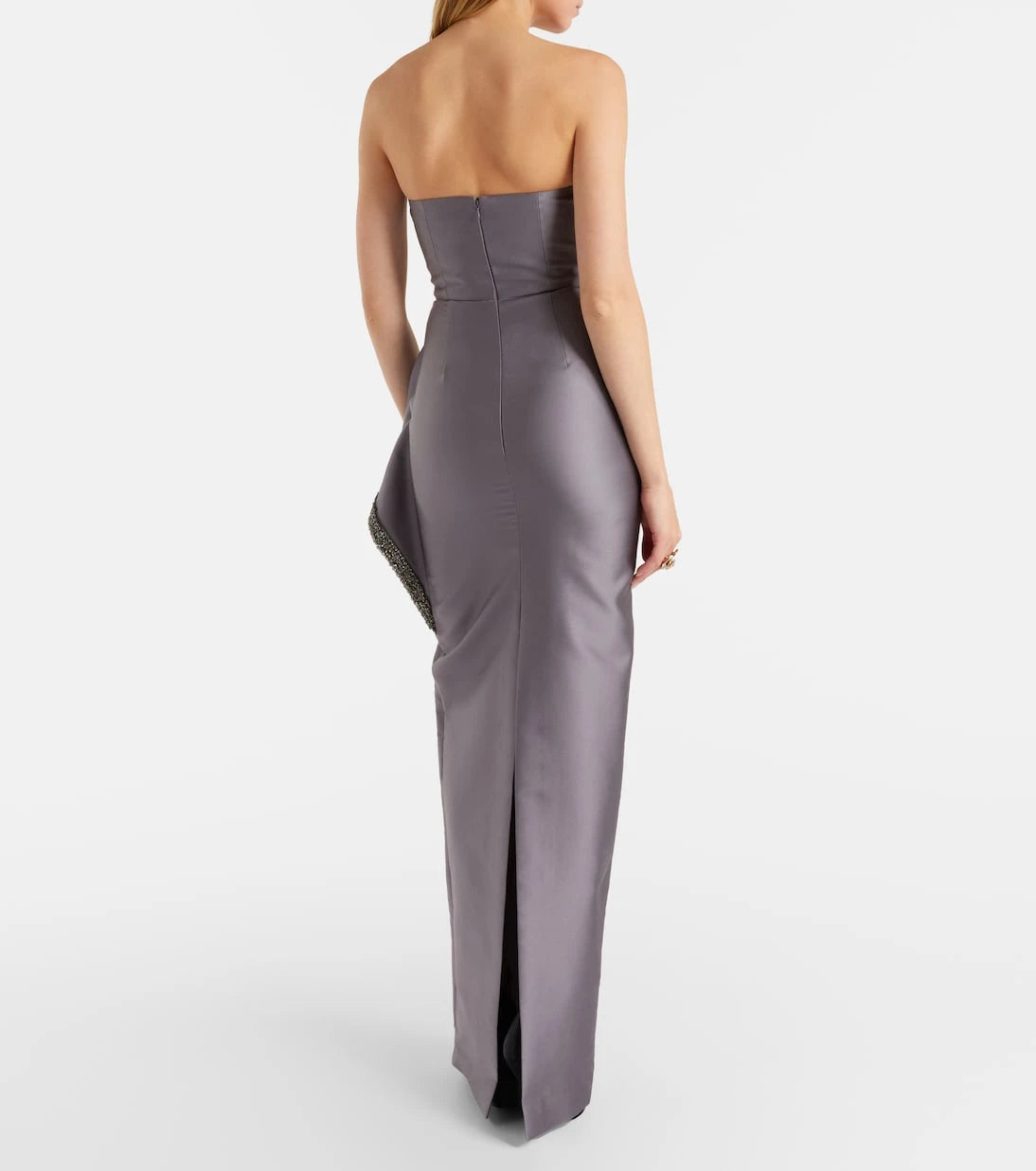 Roland Mouret - Crystal-embellished taffeta gown