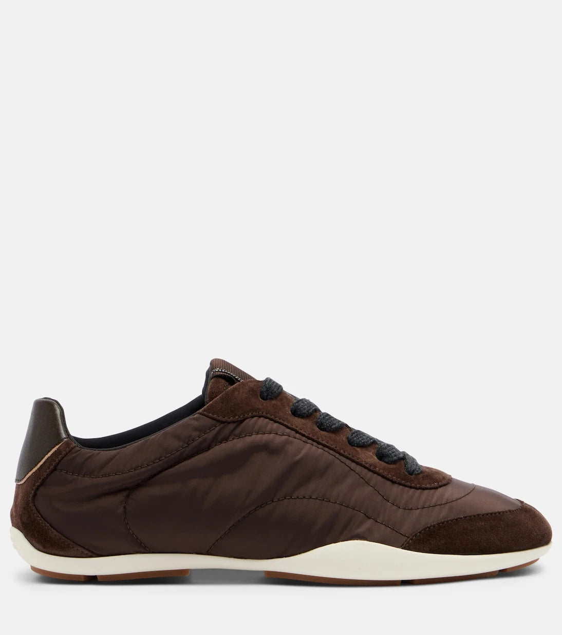 Brunello Cucinelli - Monili suede-trimmed sneakers