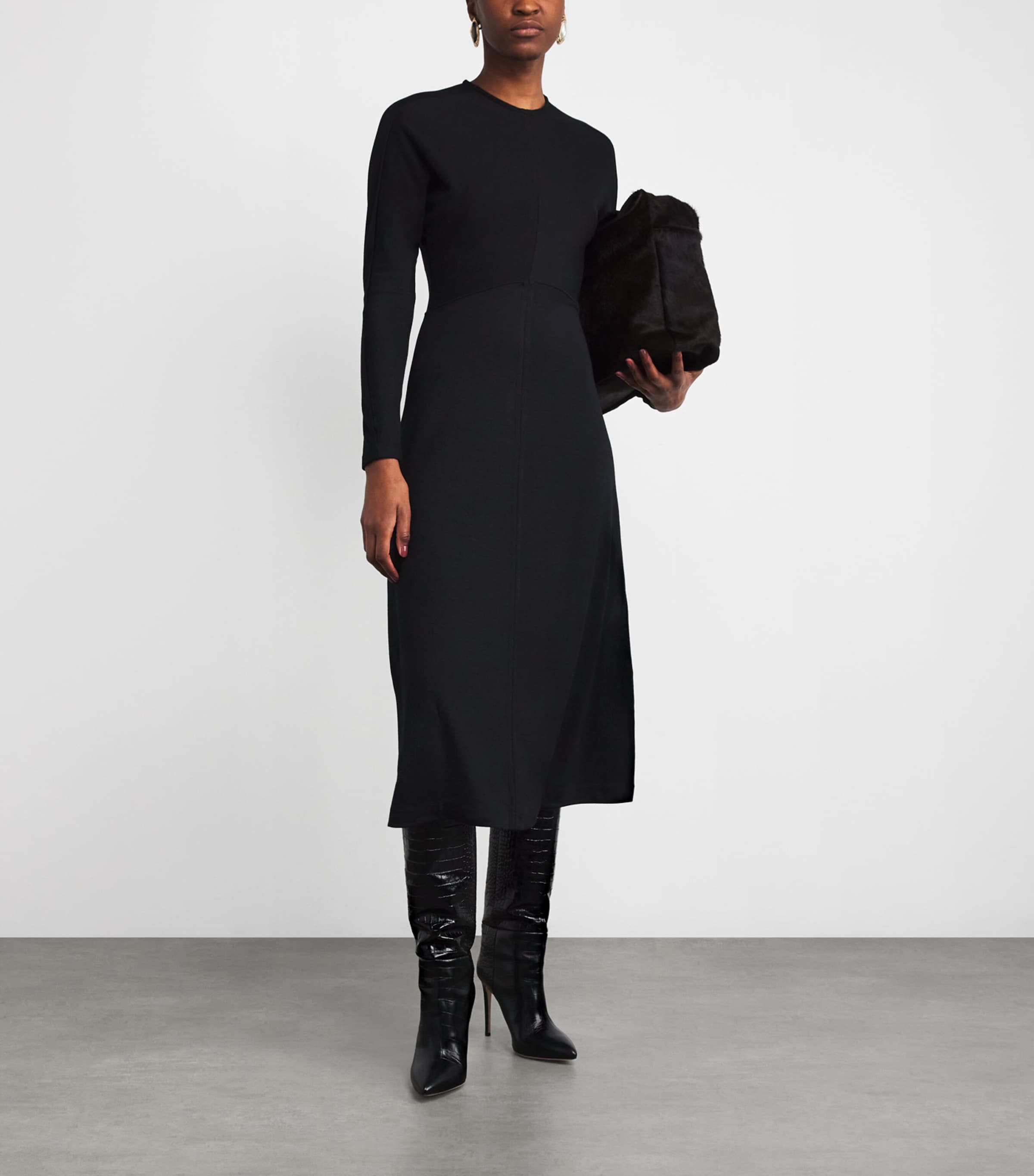 Joseph Black Jersey Midi Dress