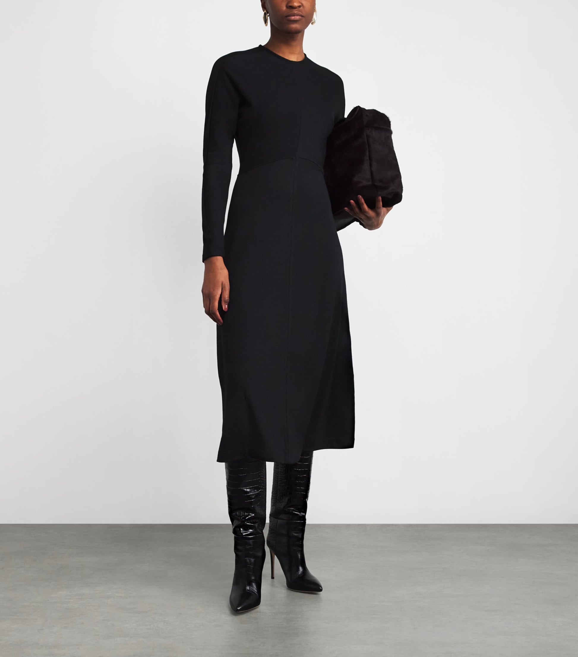 Joseph Black Jersey Midi Dress
